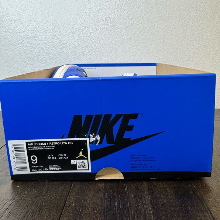 Jordan 1 Retro Low OG Game Royal Size 9 Men's CZ0790 140 Brand New