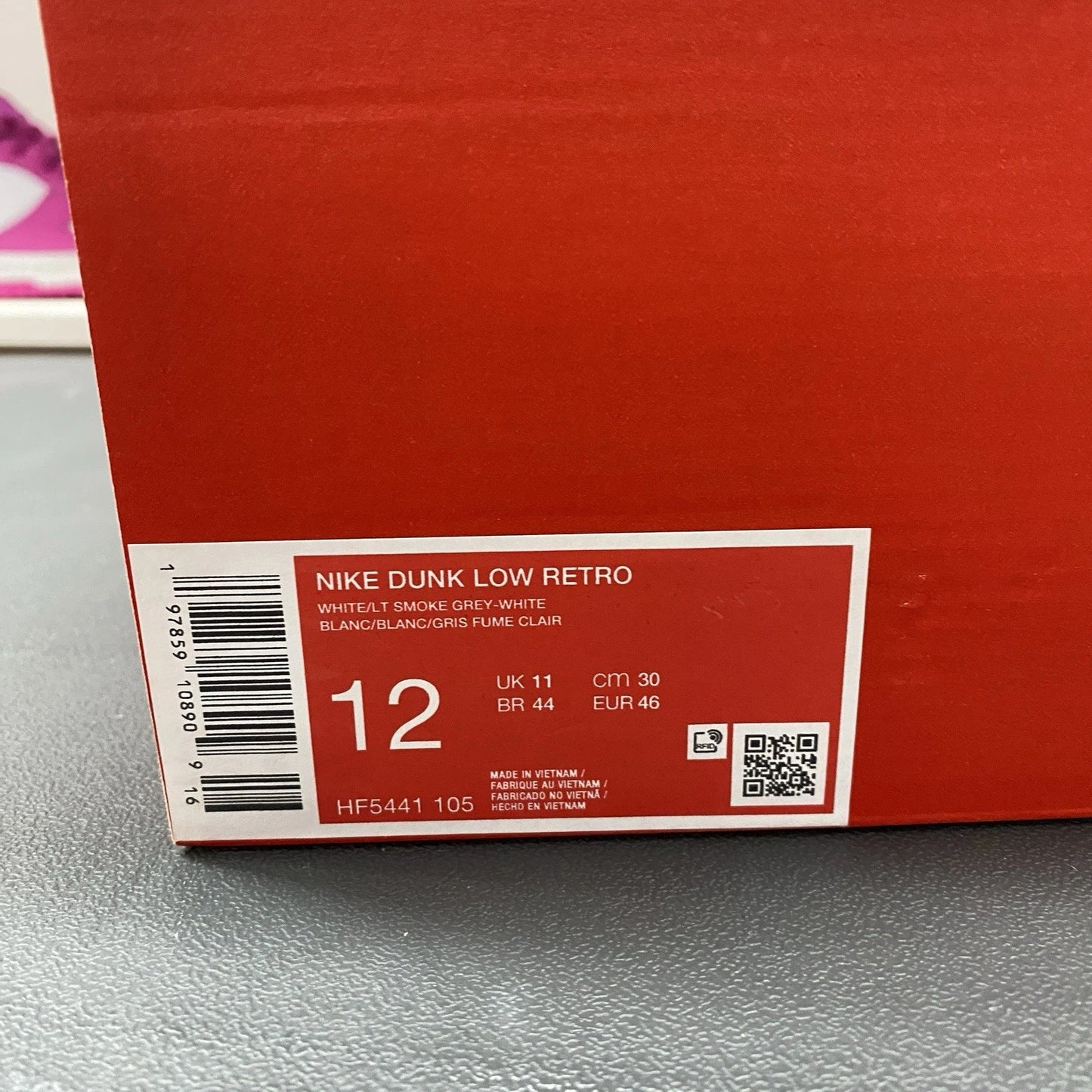 Nike Dunk Low White Light Smoke Grey Sneakers HF5441-105 Size 12 Brand New