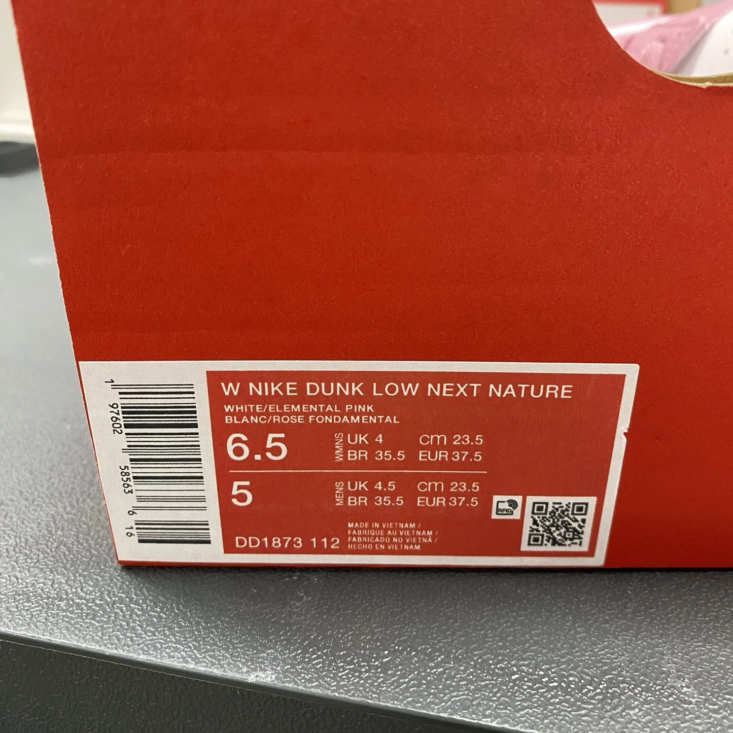 Nike Dunk Low Next Nature Elemental Pink DD1873-112 Size 6.5 (5 Youth)