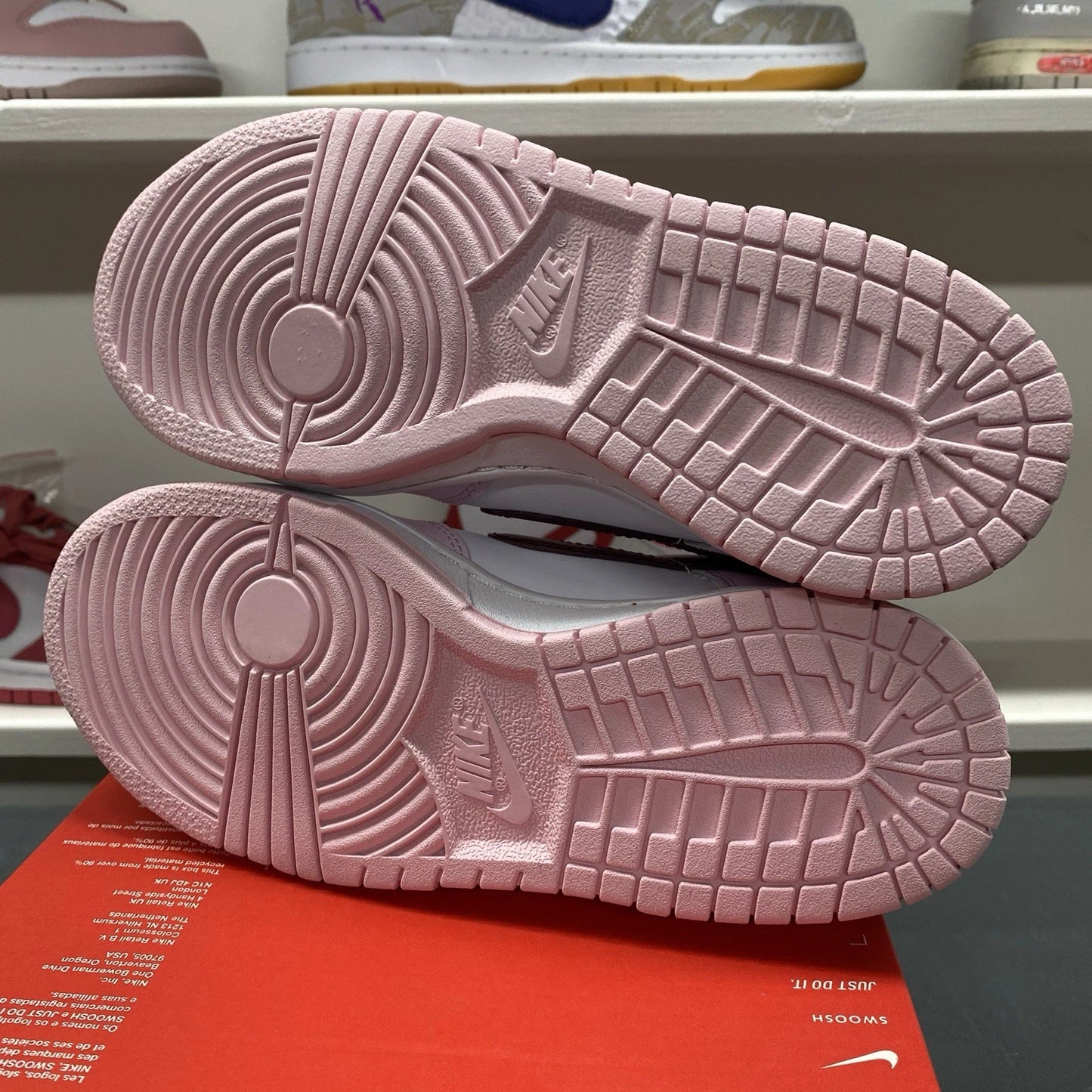 Brand New Nike Dunk Low Pink Foam Red White CW1590-601 Size 4Y