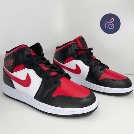 Air Jordan 1 Mid Fire Red Grade School