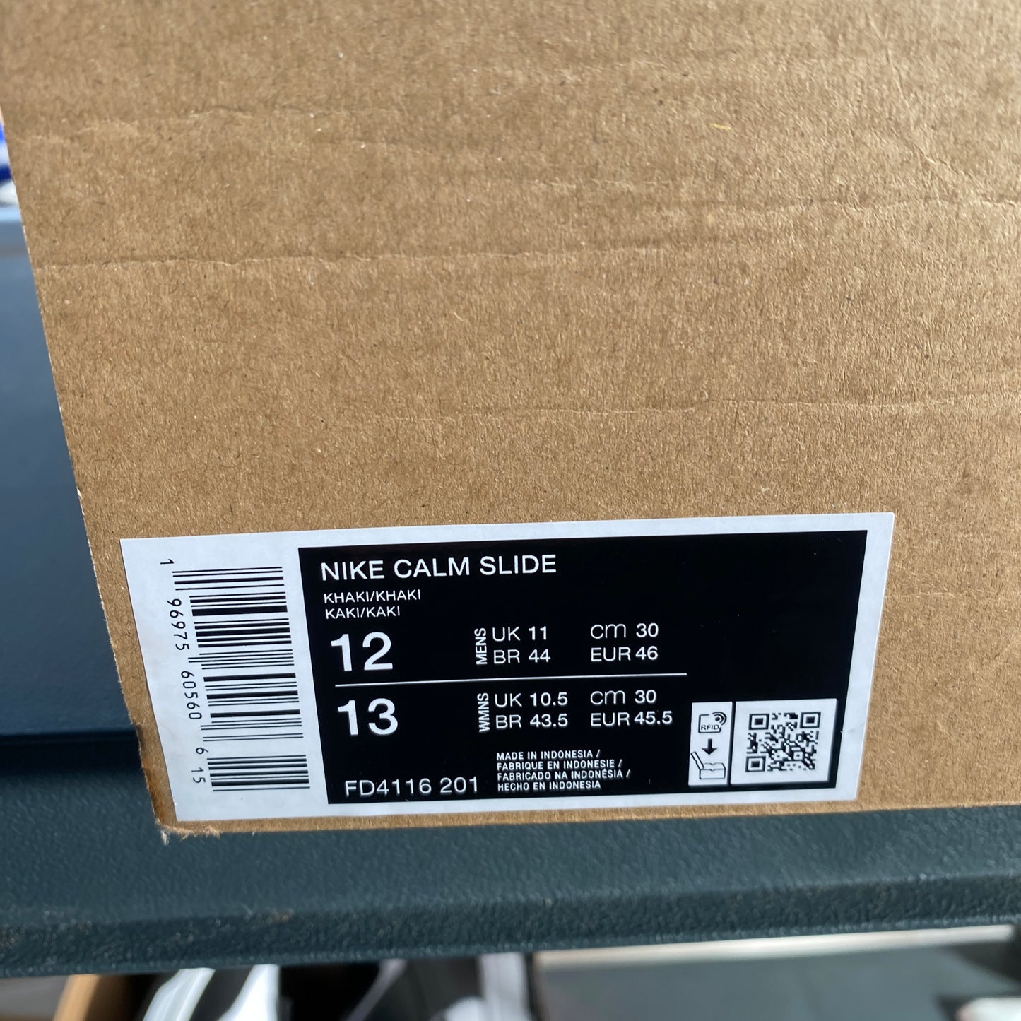 Nike Calm Slide Khaki Men's Size 12