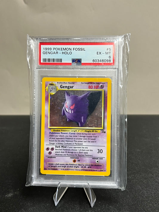 1999 Pokemon Fossil Gengar Holo psa 6