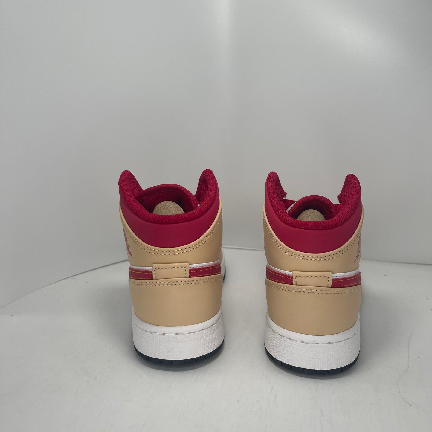 Air Jordan 1 Mid Light Curry Cardinal Grade School