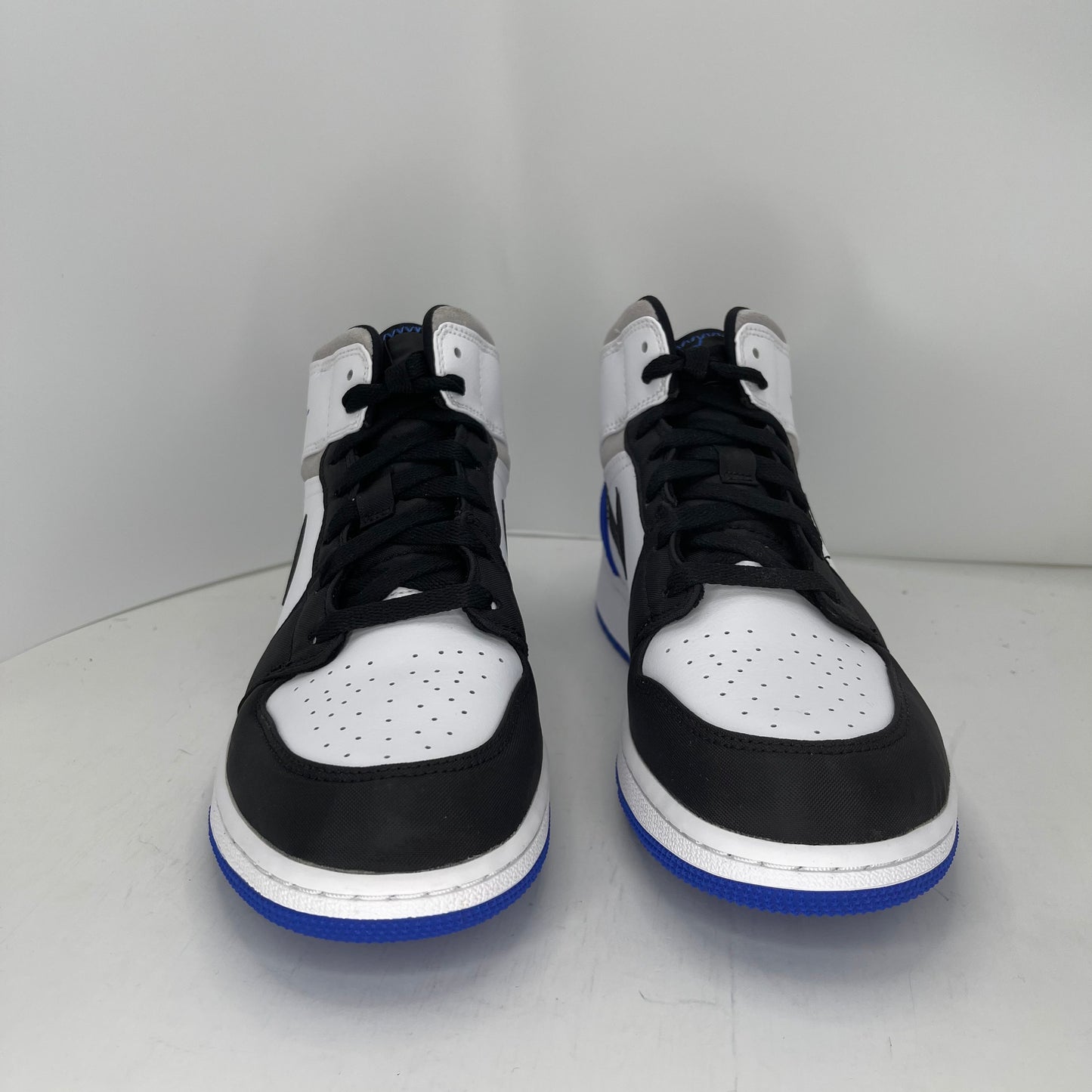 Air Jordan 1 Mid SE White Black Royal Grade School