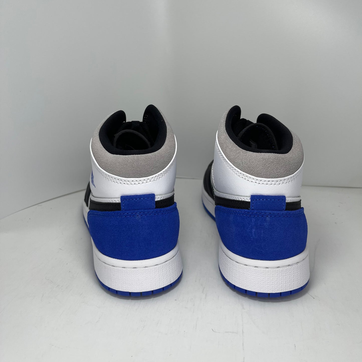 Air Jordan 1 Mid SE White Black Royal Grade School