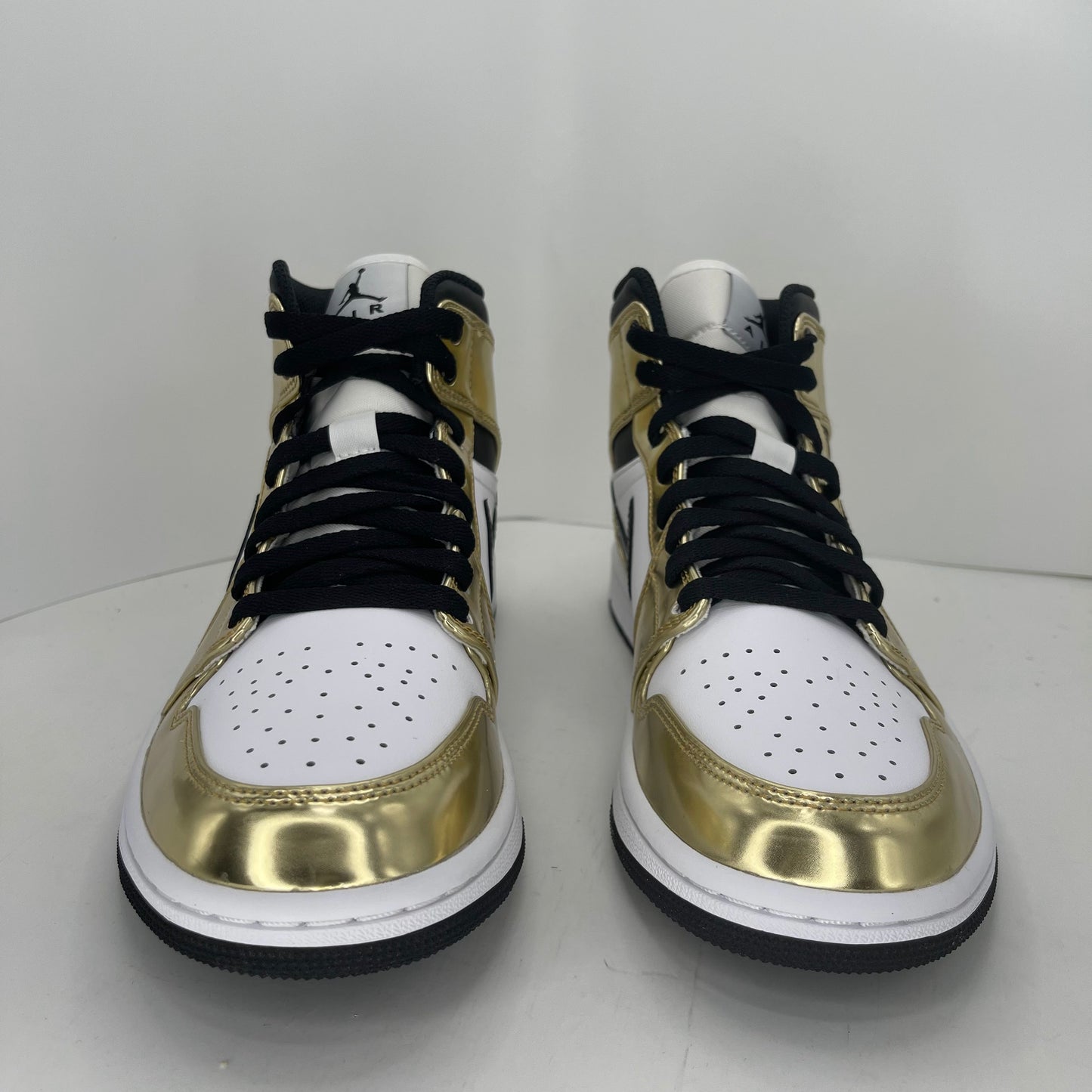 Jordan 1 Mid Metallic Gold Black White MENS