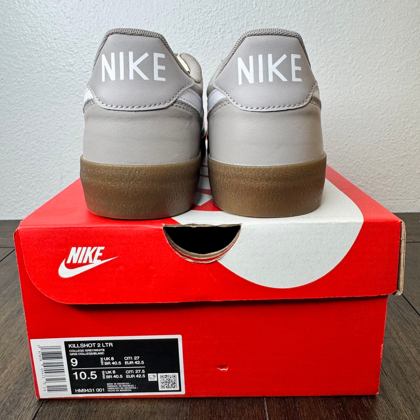 Nike Killshot 2 Leather College Grey Size 9 Men's HM9431-001 Brand New