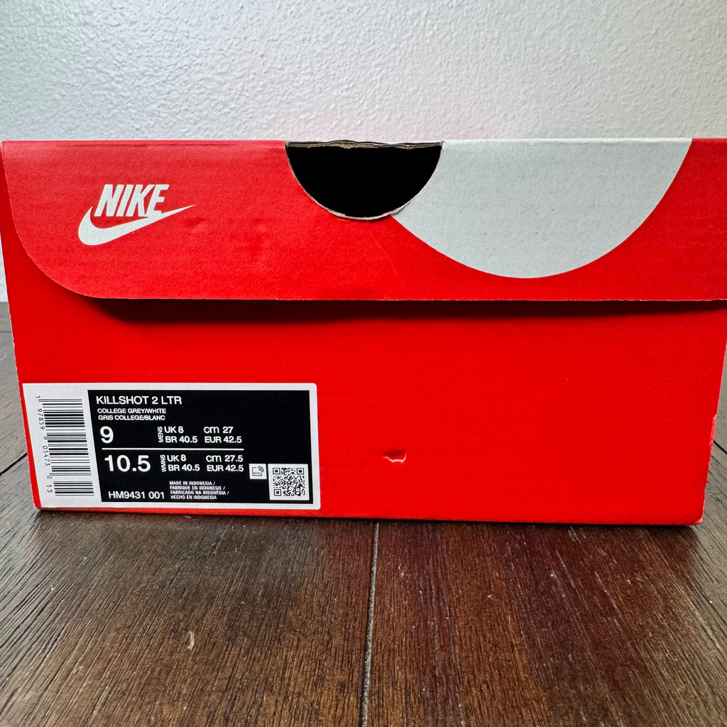 Nike Killshot 2 Leather College Grey Size 9 Men's HM9431-001 Brand New