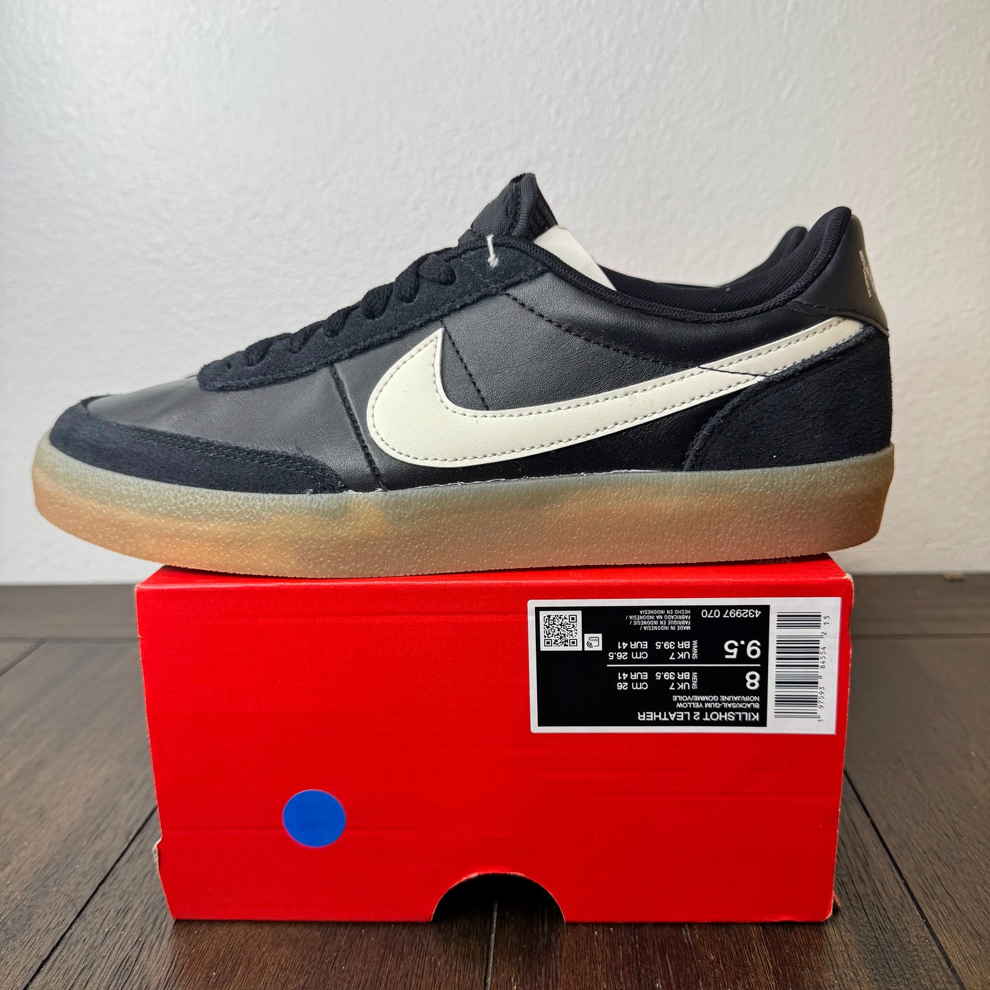 Nike Killshot 2 Black Sail Gum Size 8 Men's 432997 070 Brand New