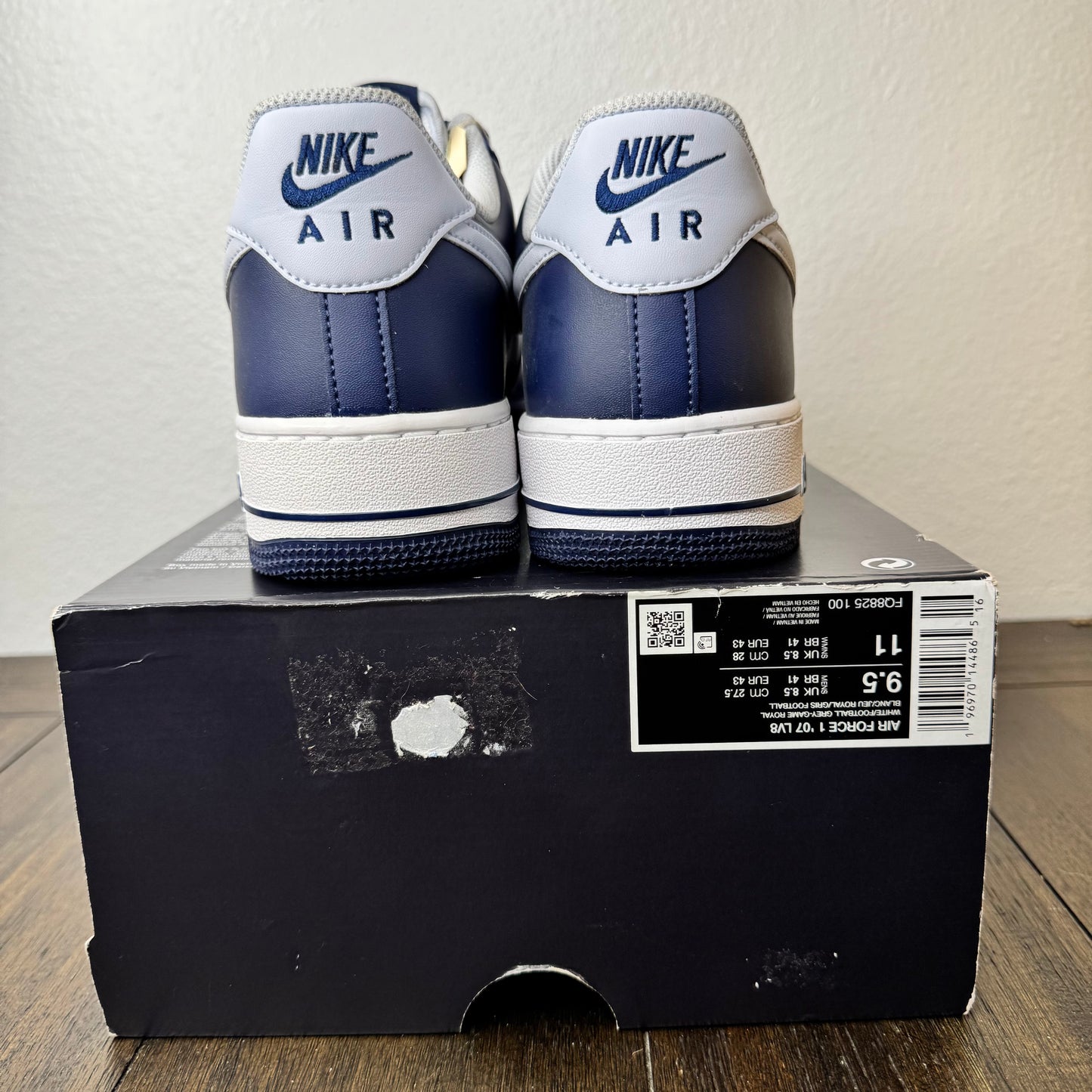 Nike Air Force 1 Low '07 LV8 Game Royal Navy Size 9.5 Men's FQ8825 100