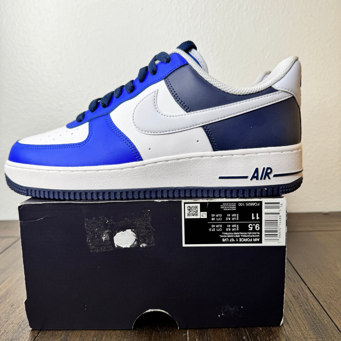 Nike Air Force 1 Low '07 LV8 Game Royal Navy Size 9.5 Men's FQ8825 100