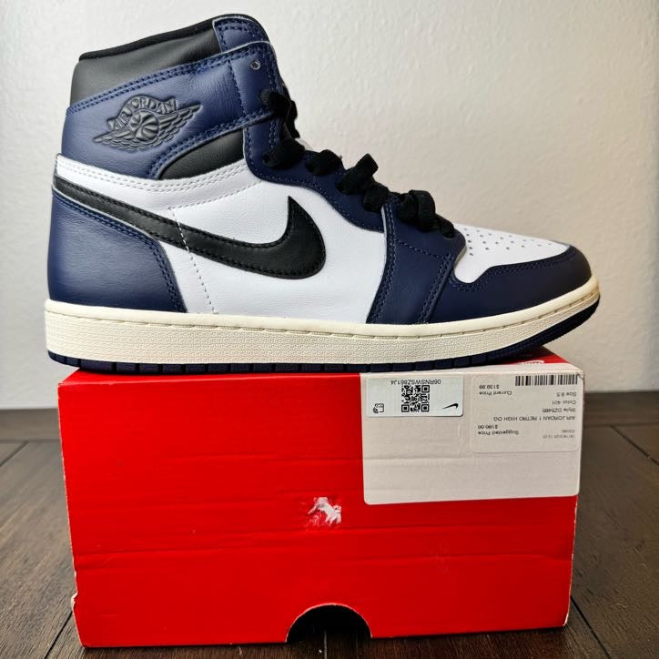 Jordan 1 Retro High Midnight Navy Size 9.5 DZ5485 401 Brand New
