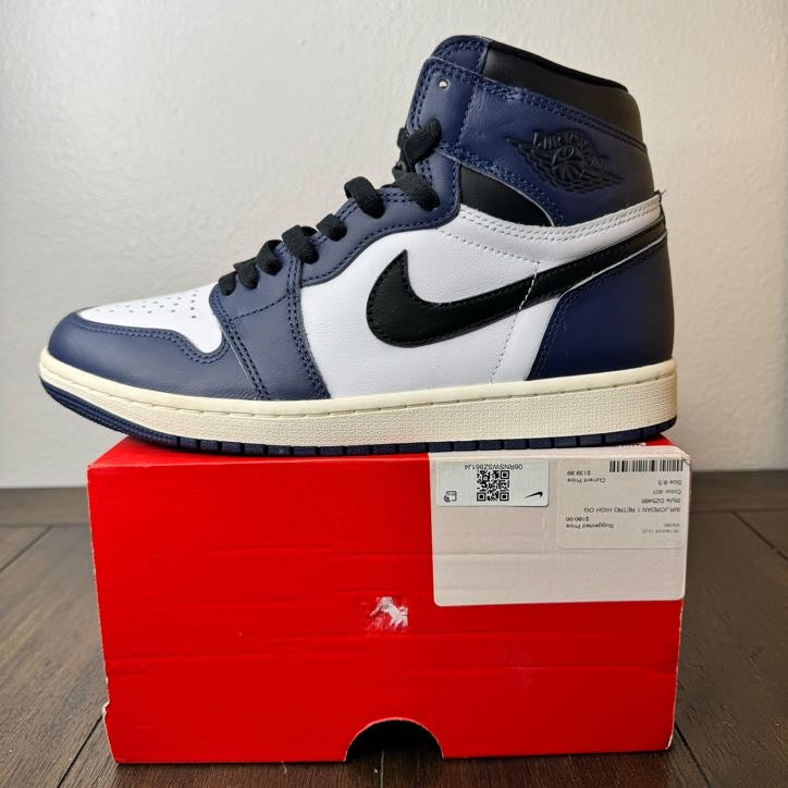 Jordan 1 Retro High Midnight Navy Size 9.5 DZ5485 401 Brand New