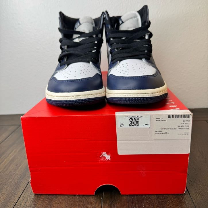 Jordan 1 Retro High Midnight Navy Size 9.5 DZ5485 401 Brand New