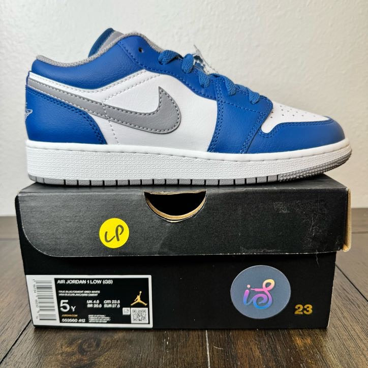 Jordan 1 Low True Blue Size 5Y GS 553560 412 Brand New