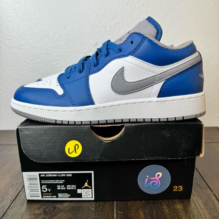 Jordan 1 Low True Blue Size 5Y GS 553560 412 Brand New