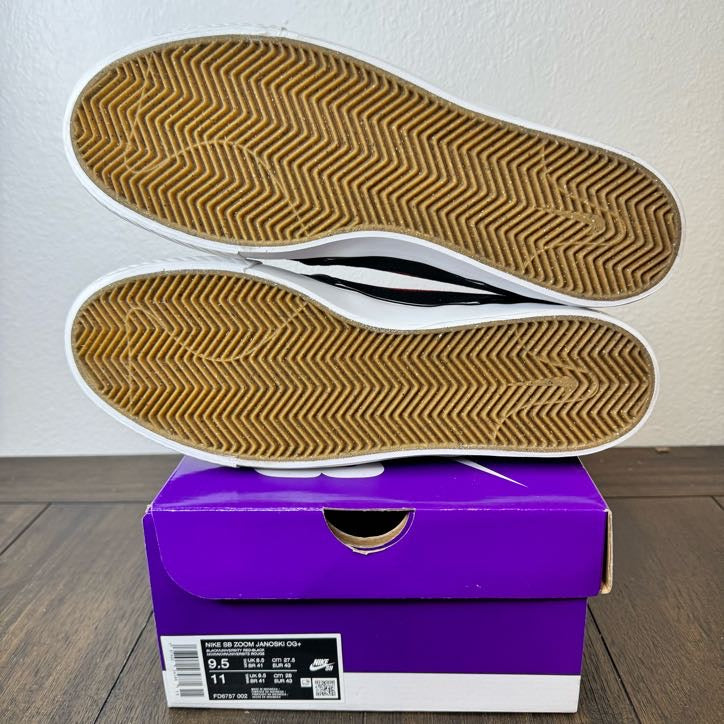 Nike SB Zoom Janoski OG+ Black Red Size 9.5 Men's FD6757 002 Brand New
