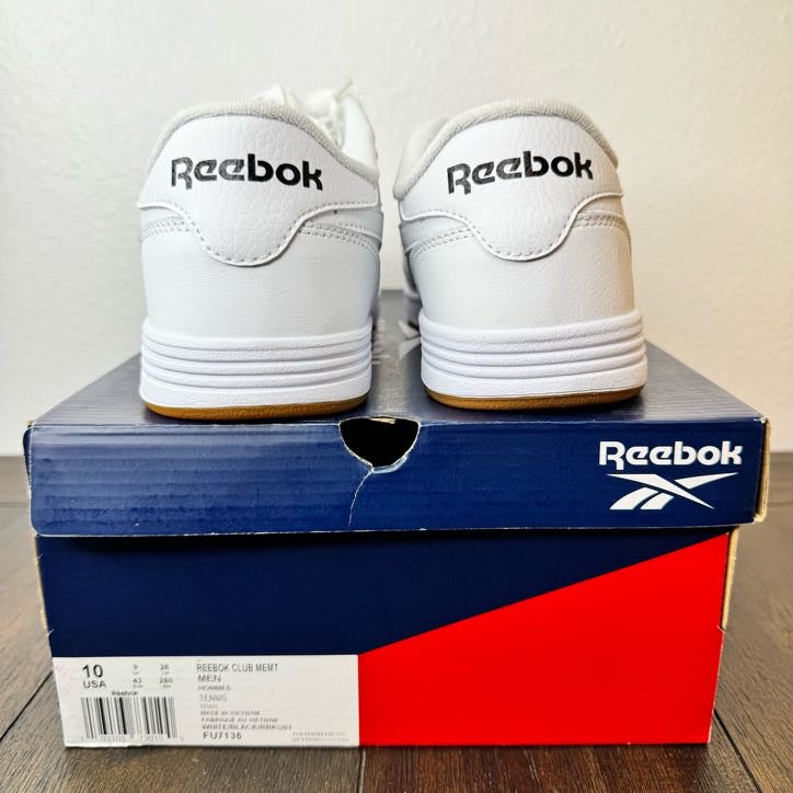 Reebok Club MEMT White Gum Size 10 FU7135 Brand New