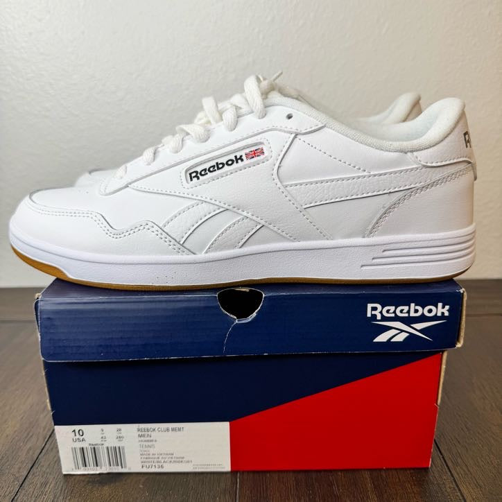 Reebok Club MEMT White Gum Size 10 FU7135 Brand New
