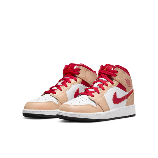Jordan 1 Mid Light Curry Cardinal Grade School