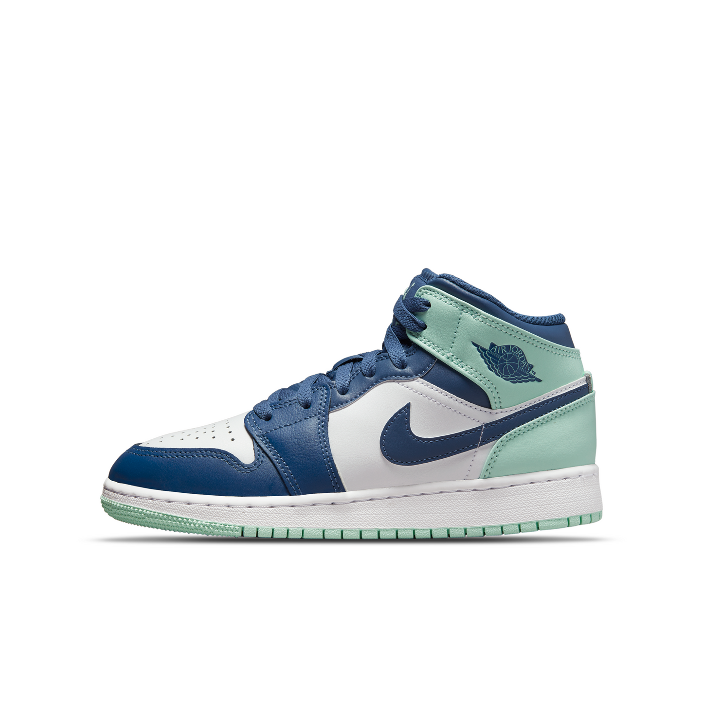 Air Jordan 1 Mid Mystic Navy Mint Foam Grade School