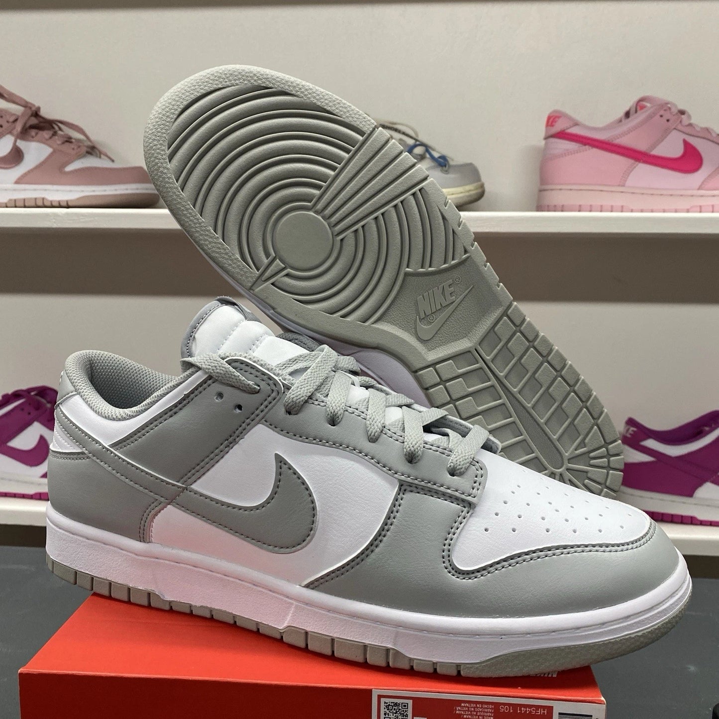Nike Dunk Low White Light Smoke Grey Sneakers HF5441-105 Size 12 Brand New