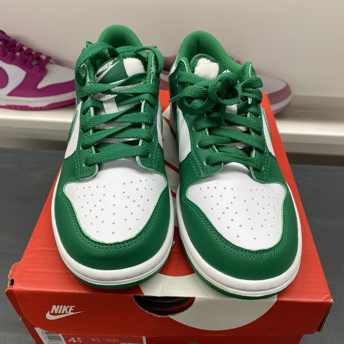 Nike Dunk Low Malachite Kids Youth Sneakers FB9109-114 Green White Size 4.5Y