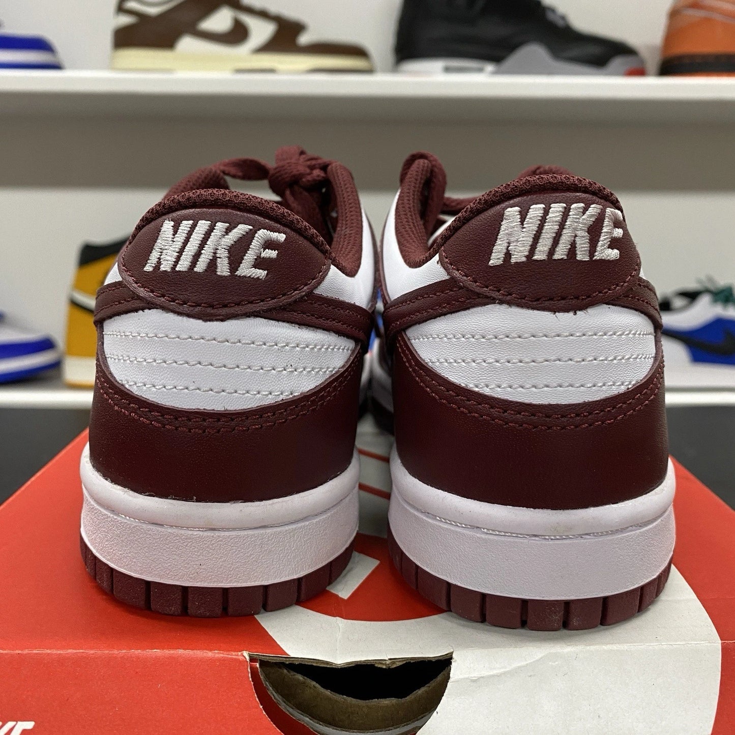 Nike Dunk Low White Redwood Gym Red FB9109-115 Size 5Y