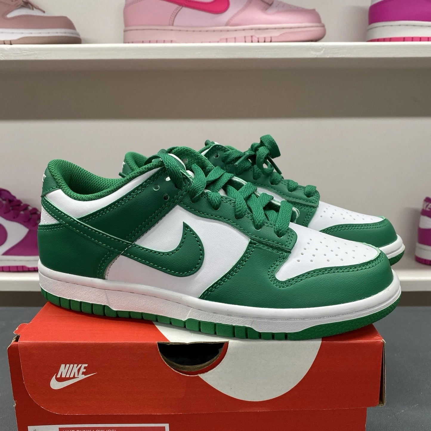 Nike Dunk Low Malachite Kids Youth Sneakers FB9109-114 Green White Size 4.5Y
