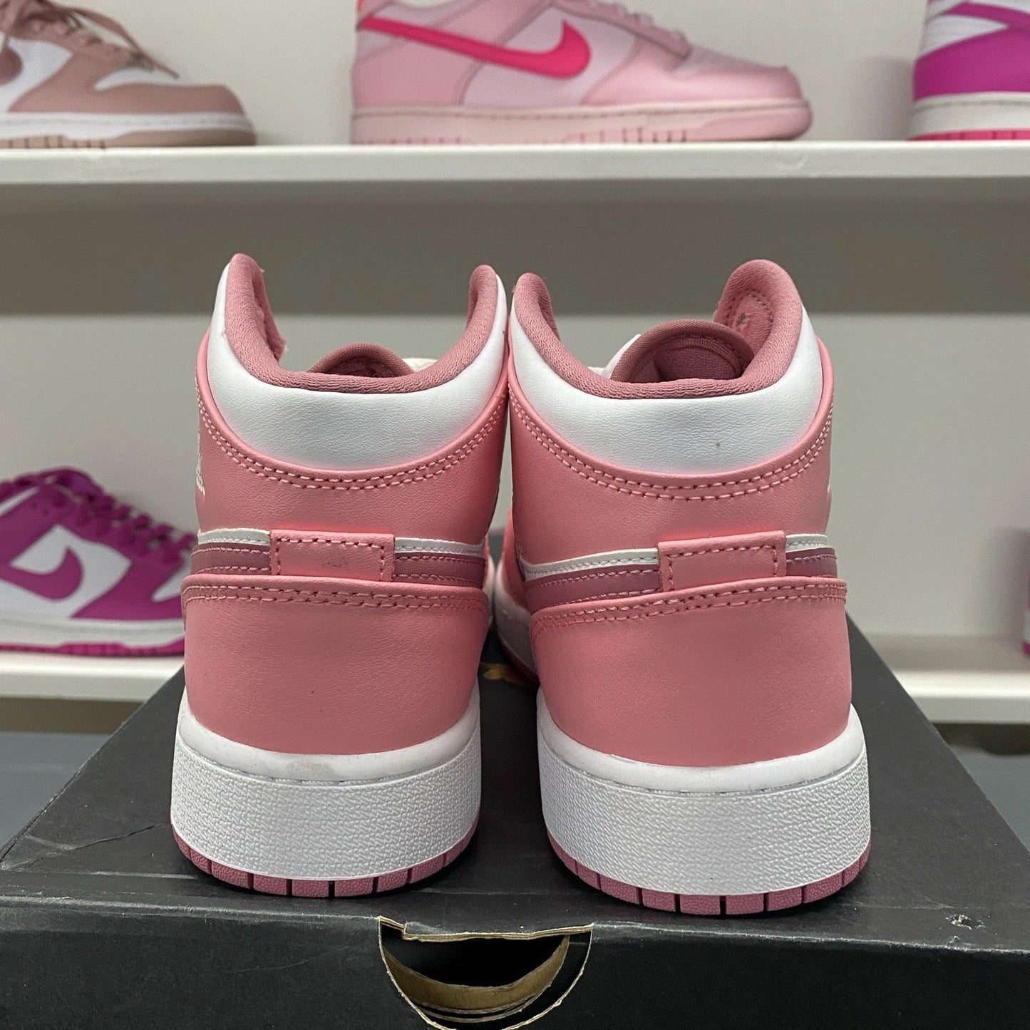 Brand New Air Jordan 1 Mid Valentine Pink Women & Big Kids Size 5Y (6.5 Women's)