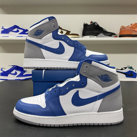 Air Jordan 1 Retro High OG True Blue/Cement Size 6.5Y (8 Women) FD1437 410