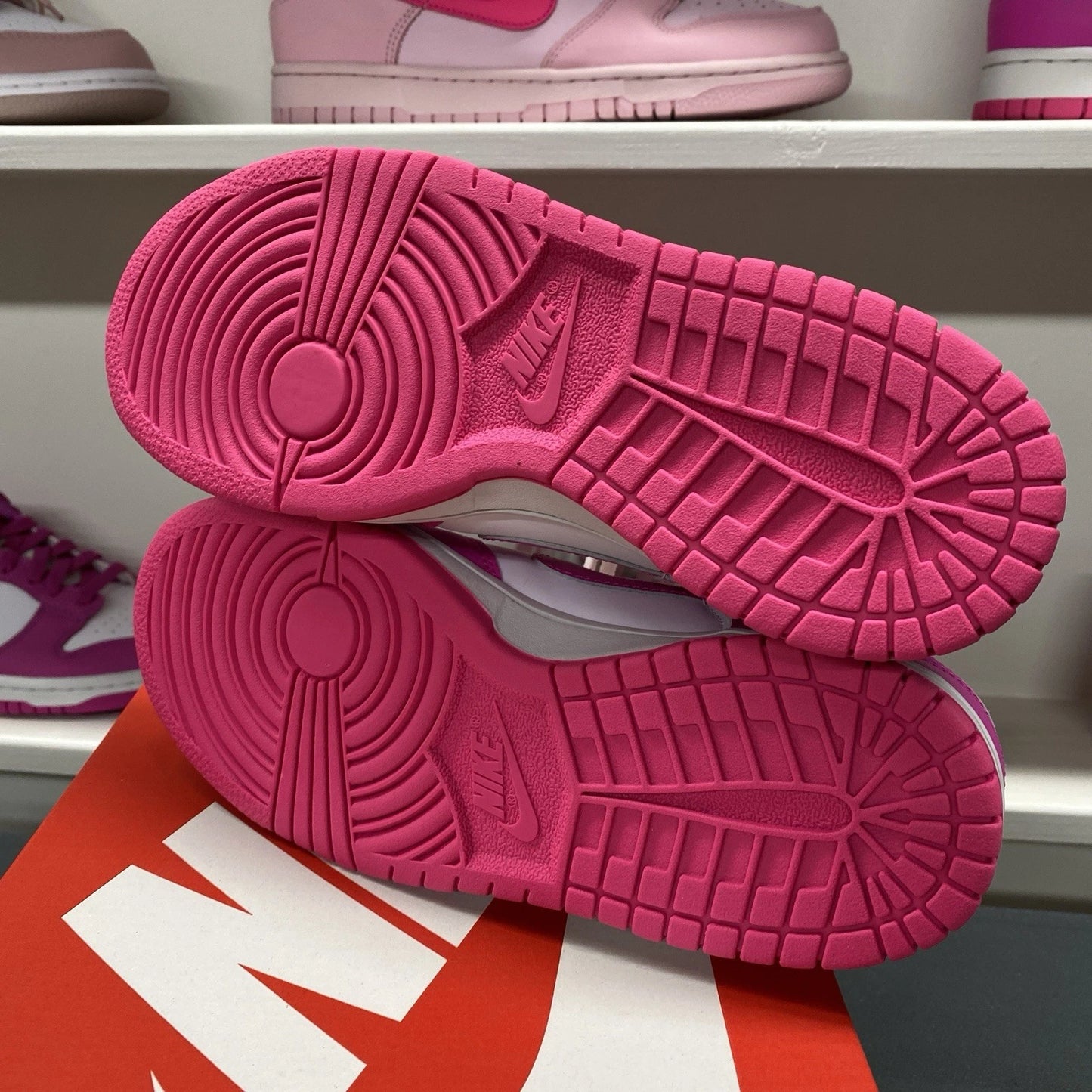 Nike Dunk Low Size 5.5Y 7 White Pink Laser Fuchsia FB9109-102