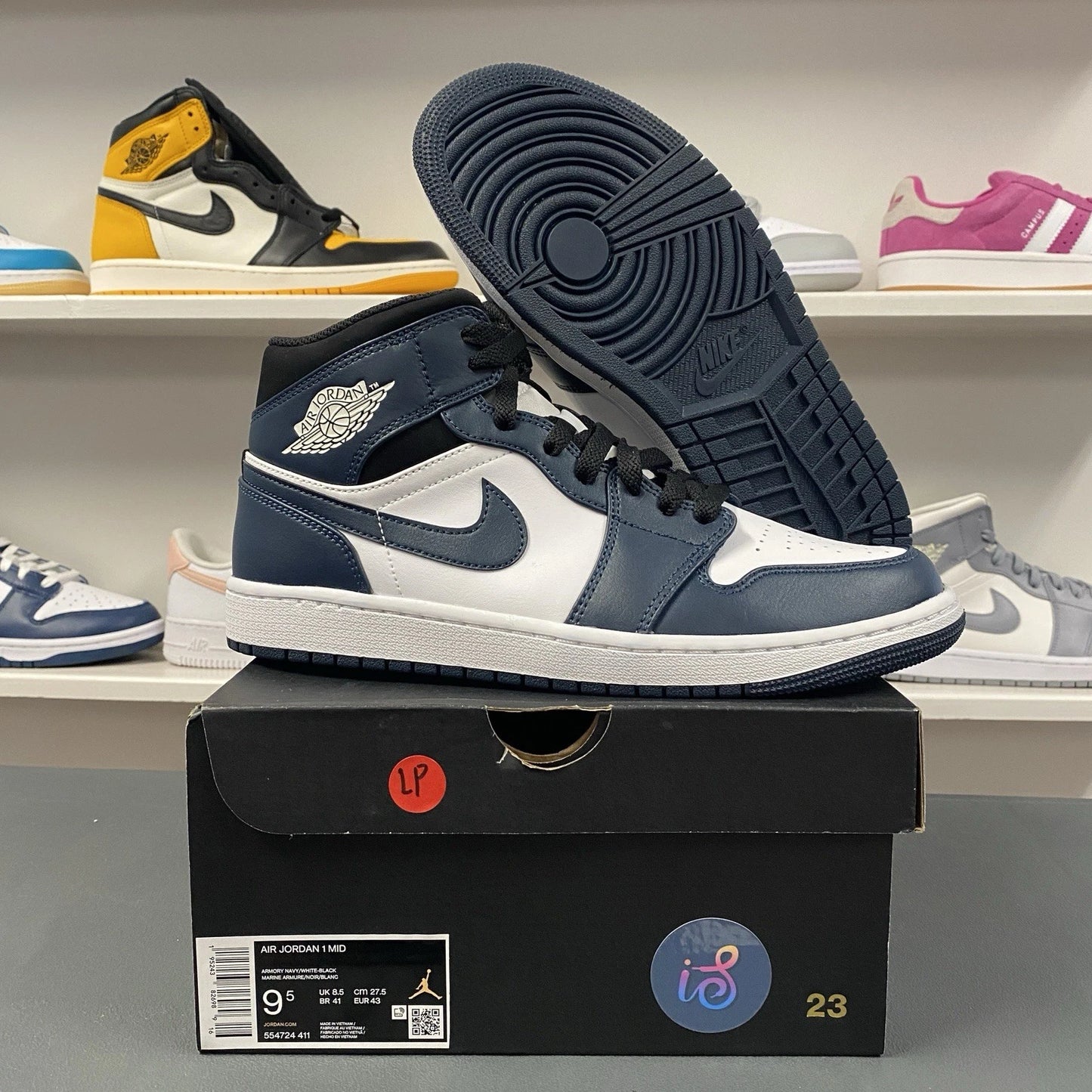 Air Jordan 1 Mid Armory Navy/Black/White Size 9.5