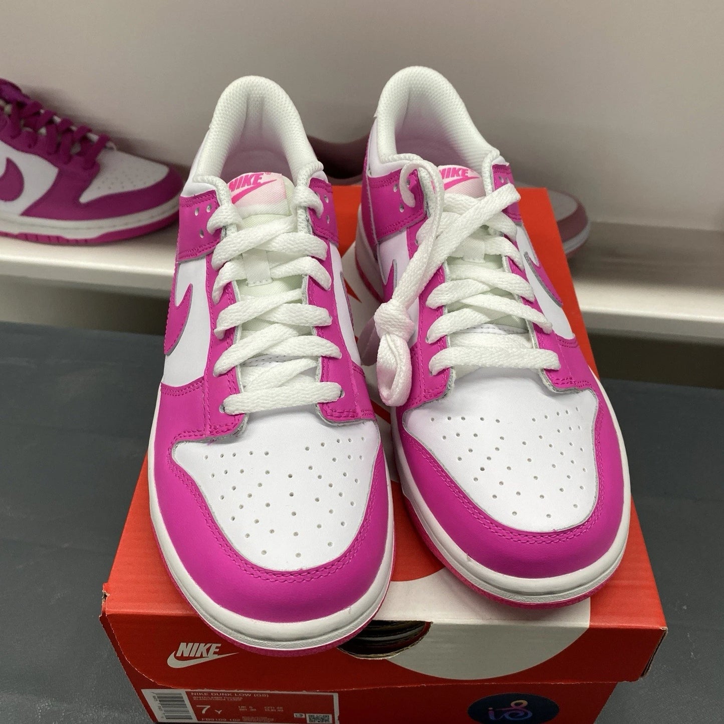 Nike Dunk Low Laser Fuchsia Pink Size 7Y 8.5 WMNS FB9109-102