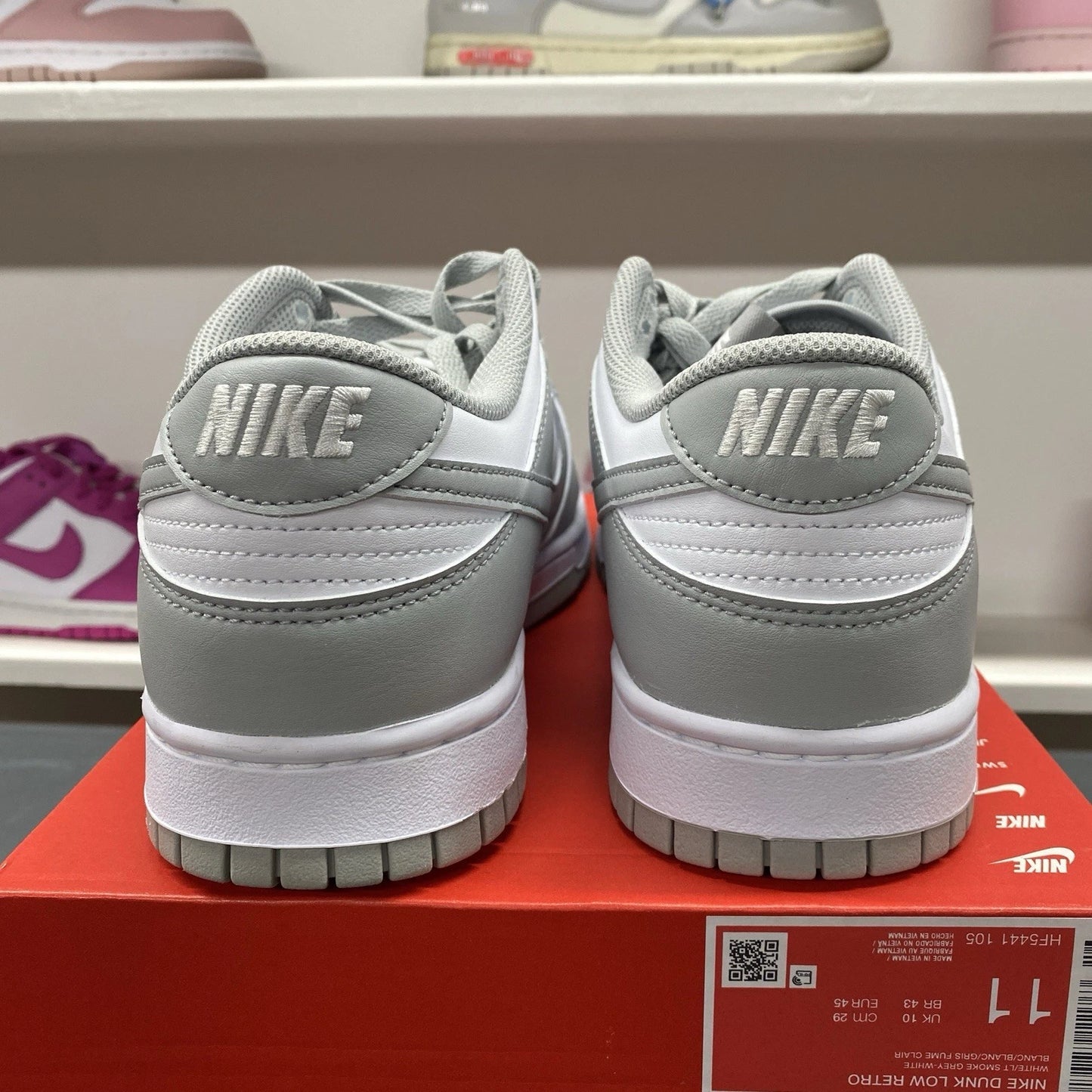 Nike Dunk Low White Smoke Grey Retro Size 11 HF5441 105 Brand New