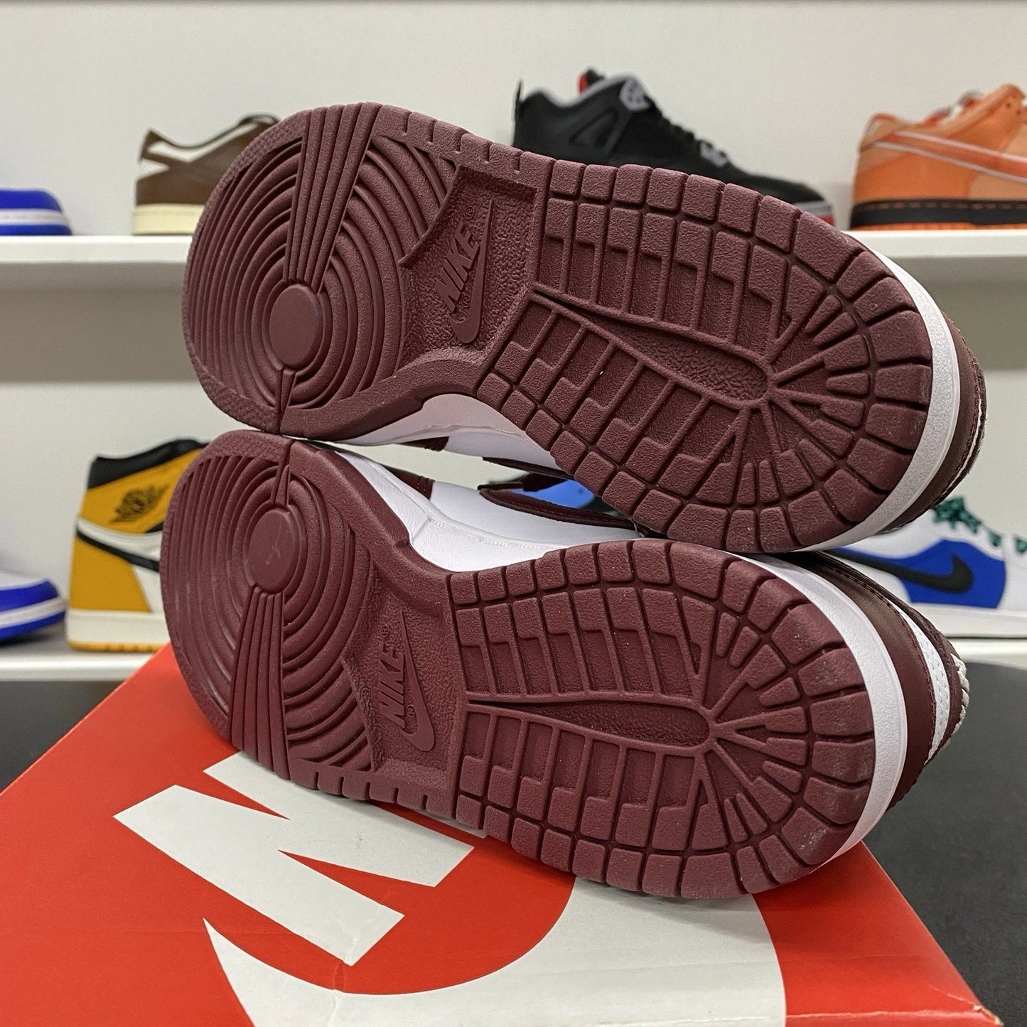 Nike Dunk Low White Redwood Gym Red FB9109-115 Size 5Y