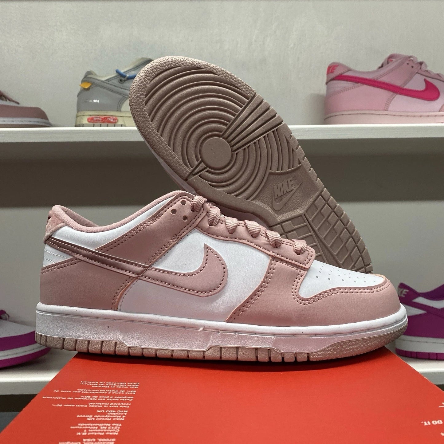 Brand New Nike Dunk Low Pink Velvet DO6485-600 Size 6Y (7.5 Women's)