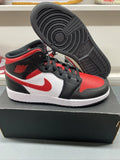 Jordan 1 Mid Black Fire Red | Size 5.5Y | 554725-079 | New