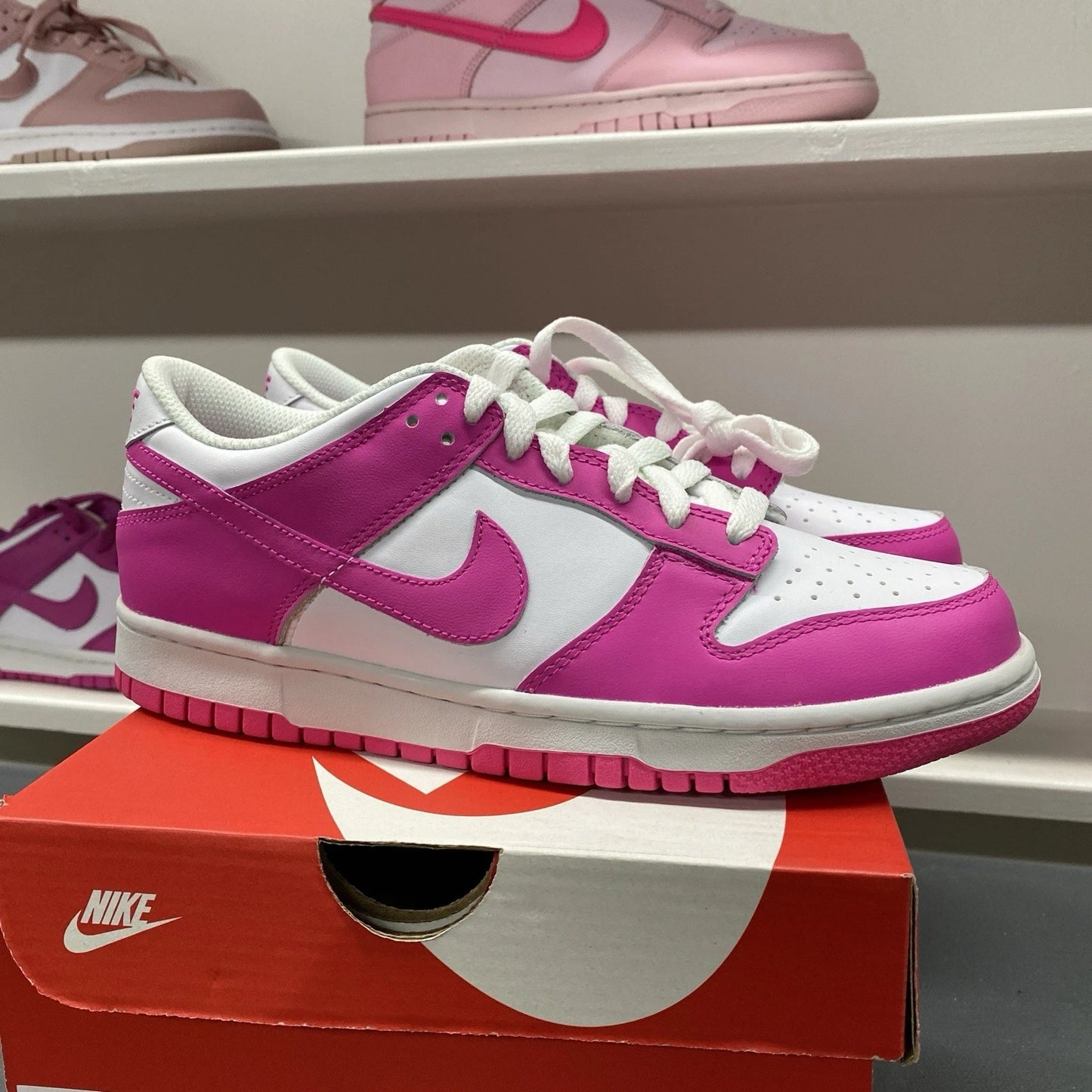 Nike Dunk Low Laser Fuchsia Pink Size 7Y 8.5 WMNS FB9109-102