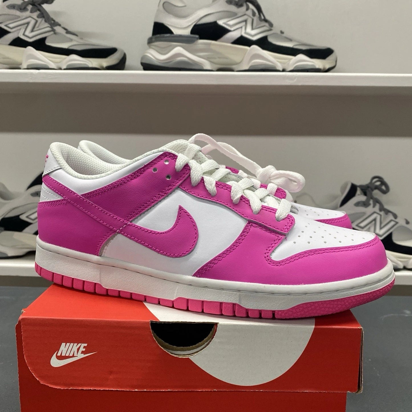 Nike Dunk Low Laser Fuchsia Pink Barbie Size 7Y 8.5 WMNS FB9109-102