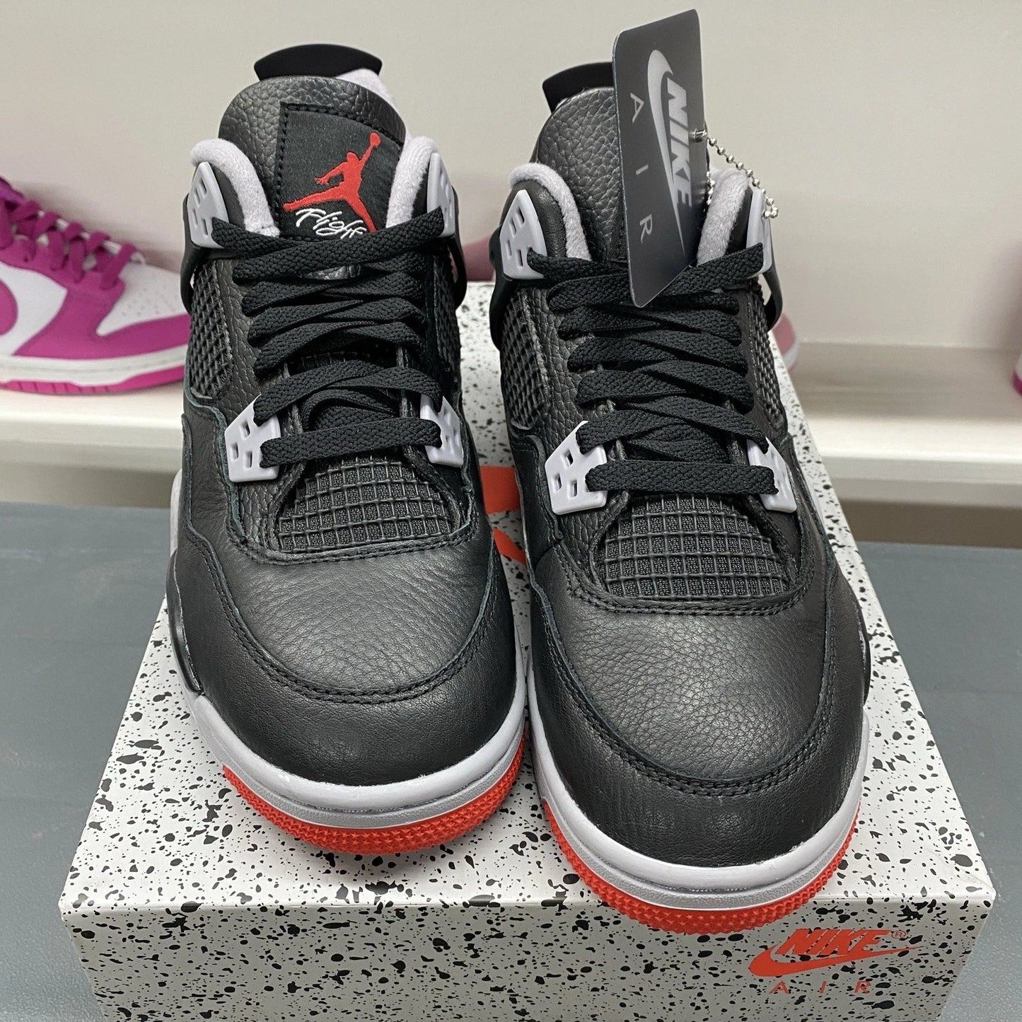 Air Jordan 4 'Bred Reimagined' Black Sneakers, Size 6Y / 7.5W FQ8213-006 BNIB