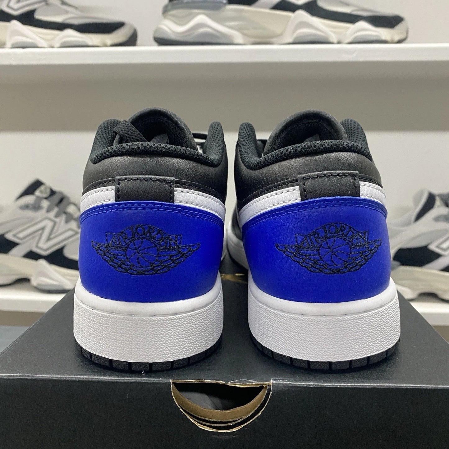 Brand New Nike Air Jordan 1 Low Retro Black Royal Toe Blue Size 6.5Y (8 Women's)
