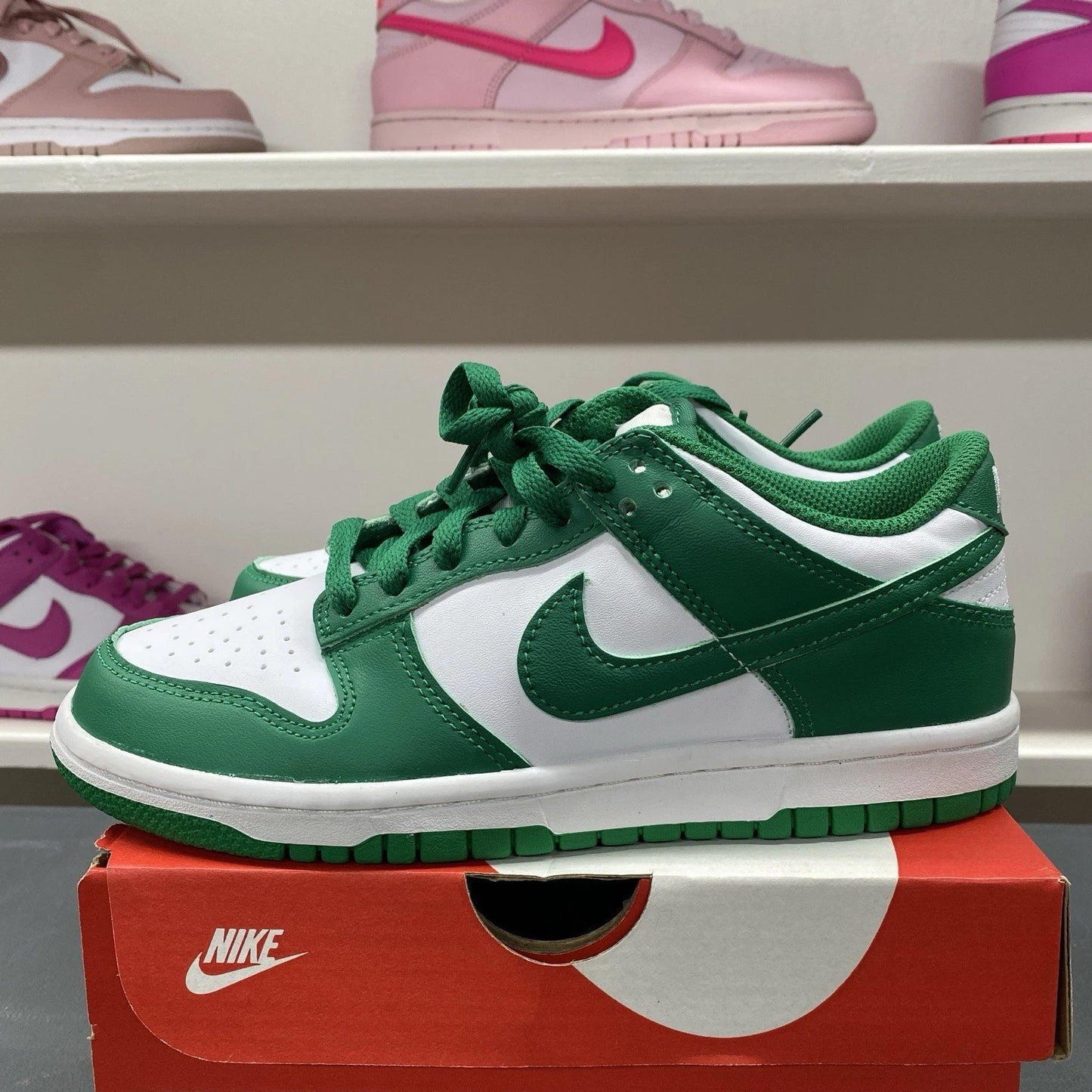 Nike Dunk Low Malachite Kids Youth Sneakers FB9109-114 Green White Size 4.5Y