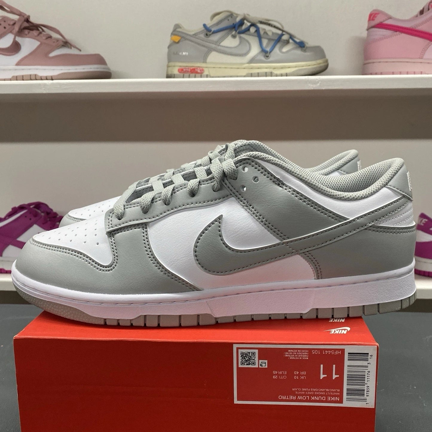 Nike Dunk Low White Smoke Grey Retro Size 11 HF5441 105 Brand New