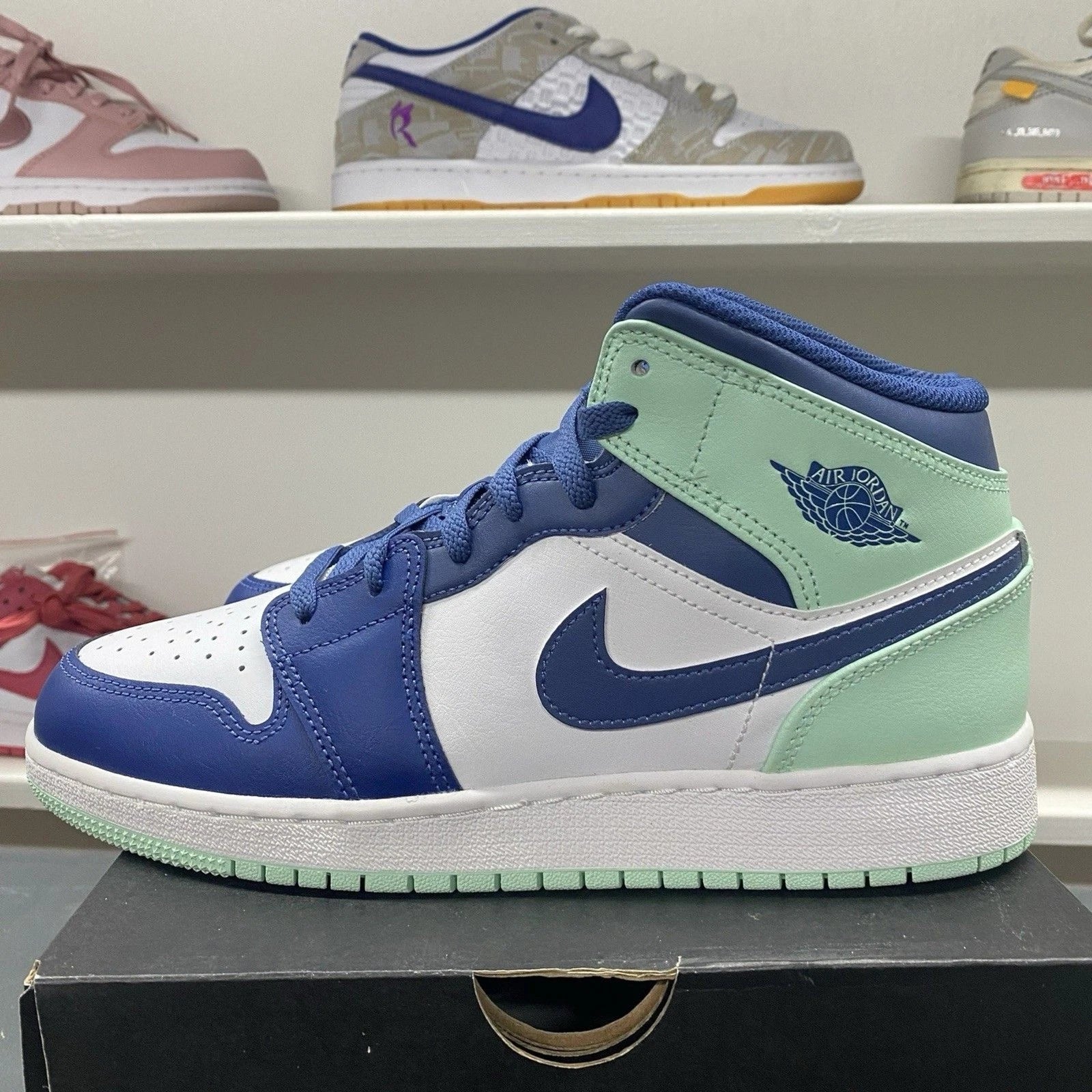 Jordan 1 Mid Mystic Navy Mint | Size 7Y | 554725-413 | New