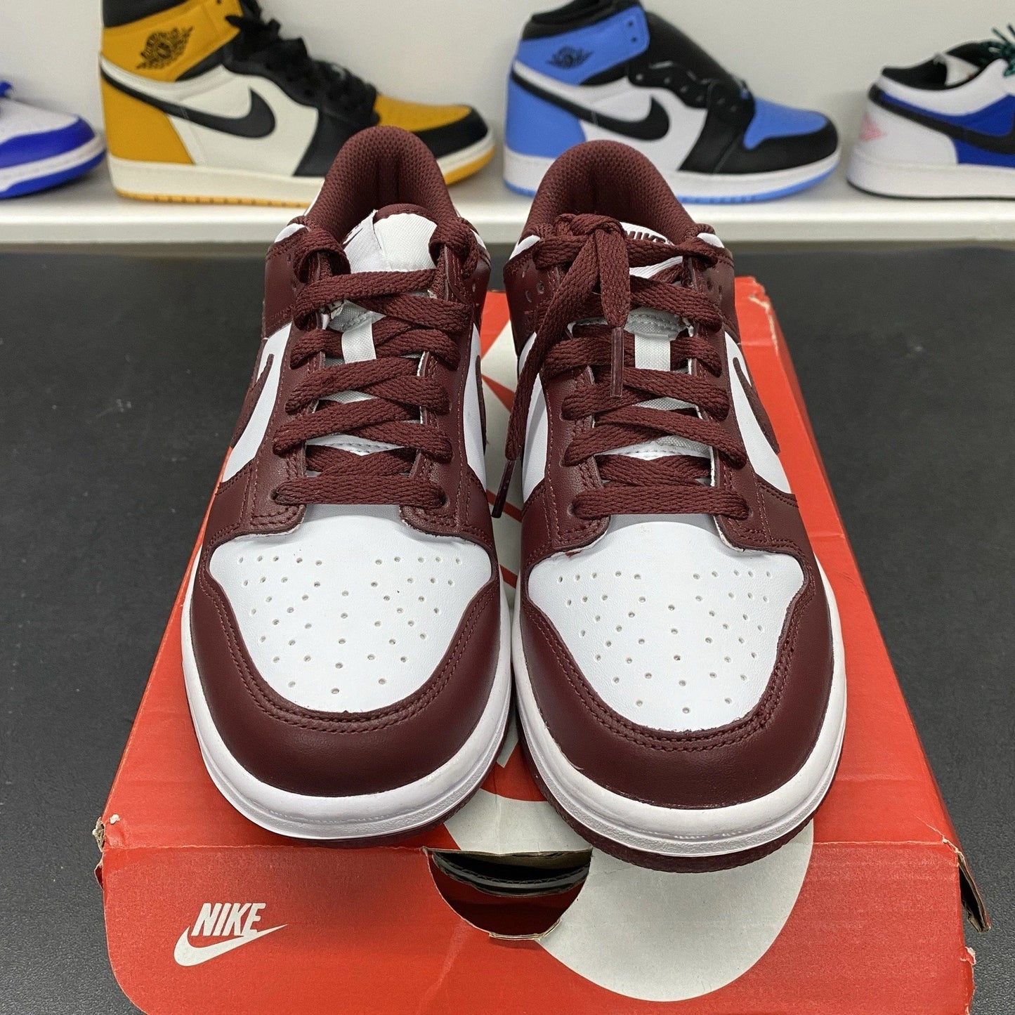 Nike Dunk Low White Redwood Gym Red FB9109-115 Size 5Y