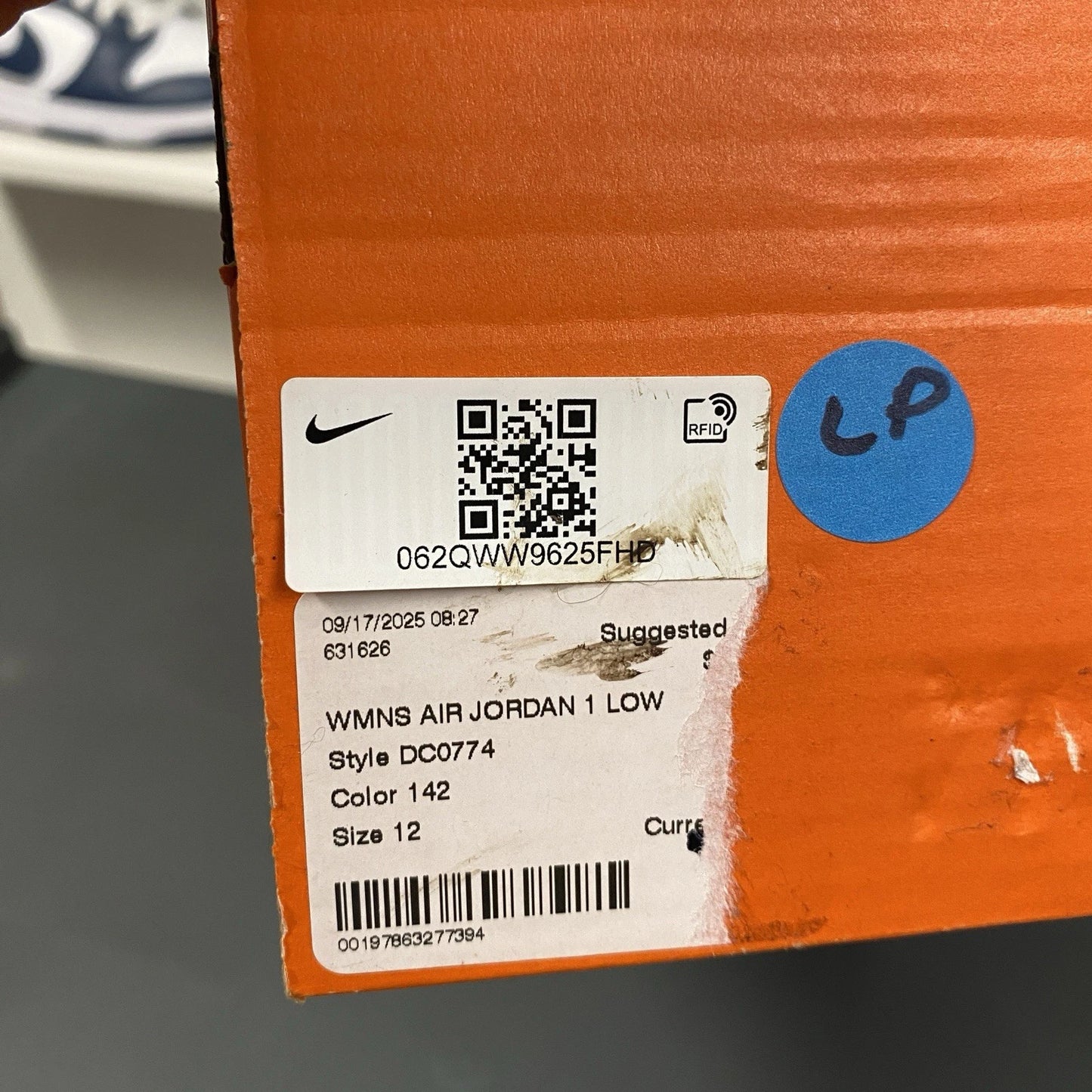 Air Jordan 1 Low Women's White Aluminum Size 12W