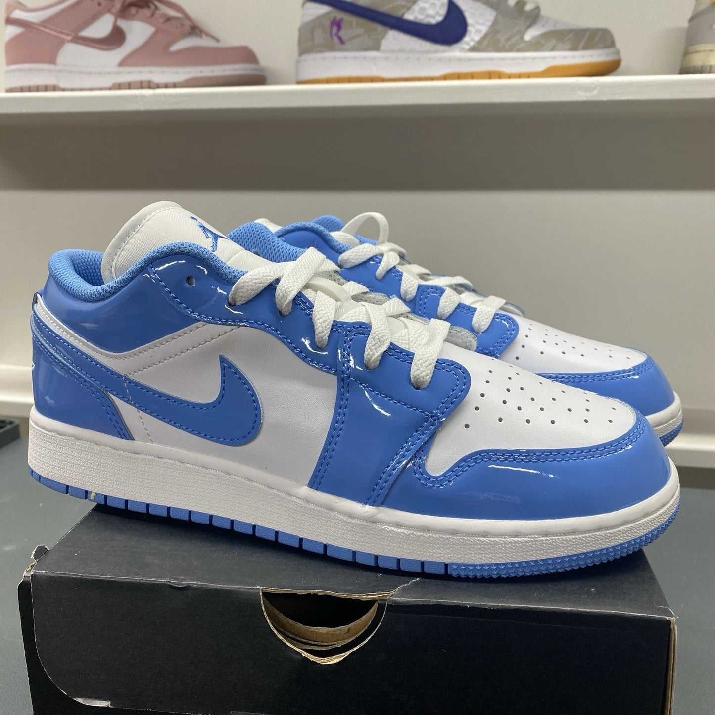 Brand New Nike Air Jordan 1 Low SE White Legend Blue FZ3929-114 Size 7Y (8.5W)