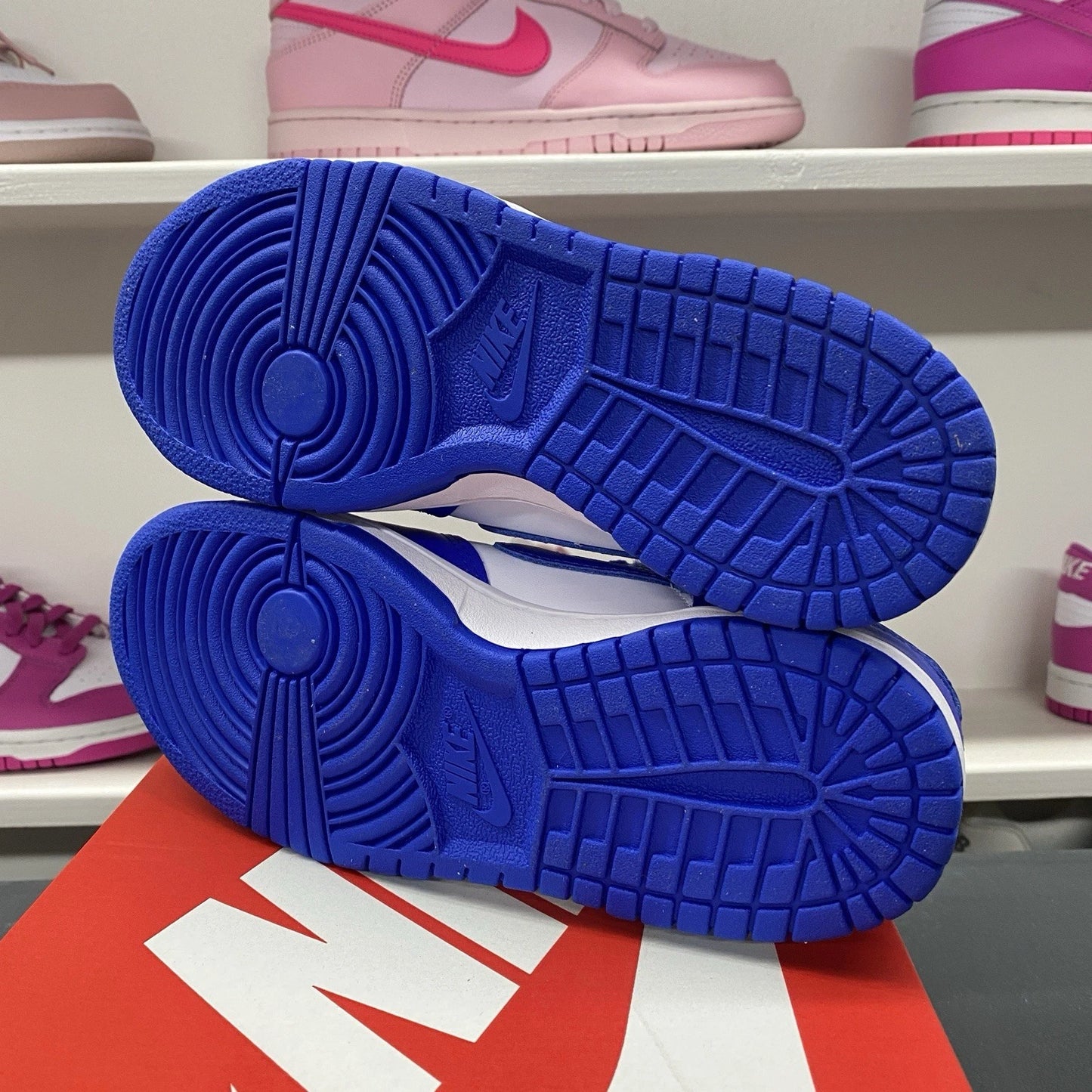 Nike Dunk Low White Hyper Royal Youth Grade (FB9109 131) Size 5Y / 6.5W✅